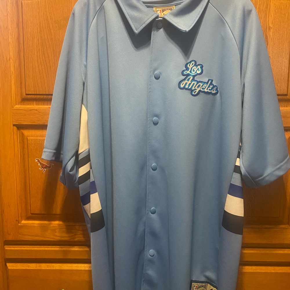 Los Angeles Lakers Blue Warm up Jersey Size 3 XL Majestic Hardwood Classic